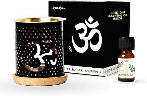 Aromafume Om Essential Oil Burner  Oil Diffuser with Candle  Brass Burner with 10ml Essential Oil