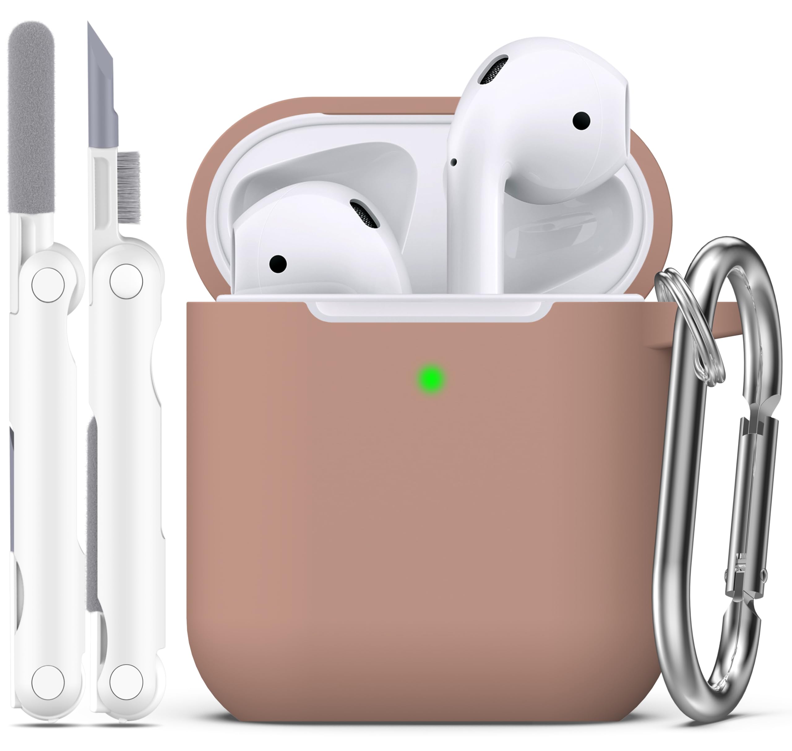 R-fun Funda para AirPods 4 con Kit de Limpieza, Case de Silicona Suave con Llavero, Funda Protectora Completa para Hombres y Mujeres, Compatible con Apple Latest Airpods 4th, Rojo — view 15
