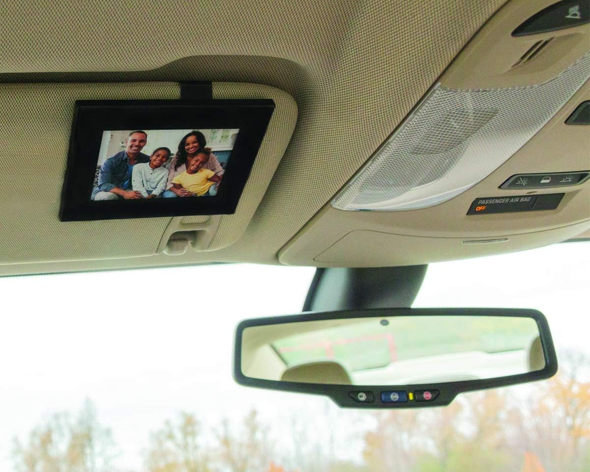 A Picture Frame for Your Car (Classic Black) Fits Standard Wallet Size Photo (2.5 inches x 3.5 inches) - Rotating Clip for Landscape or Portrait Position - Made in Detroit, USA