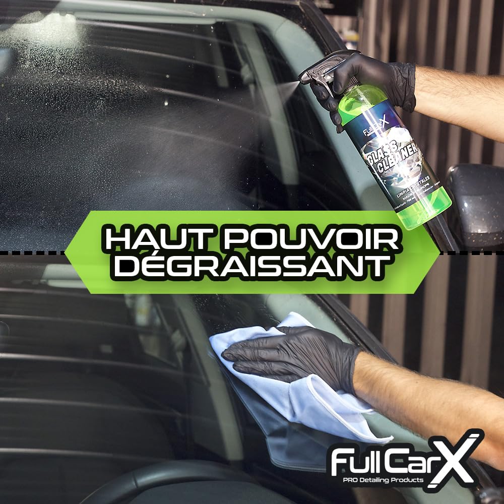 FULLCARX Glass Cleaner 5 Litres Nettoyant Vitre Voiture, Haut Pouvoir Dégraissant, Séchage Rapide, Brillance Longue Durée, Lave Pare-Brise Miroirs Rétroviseur Produit Nettoyage Detailing Professionnel