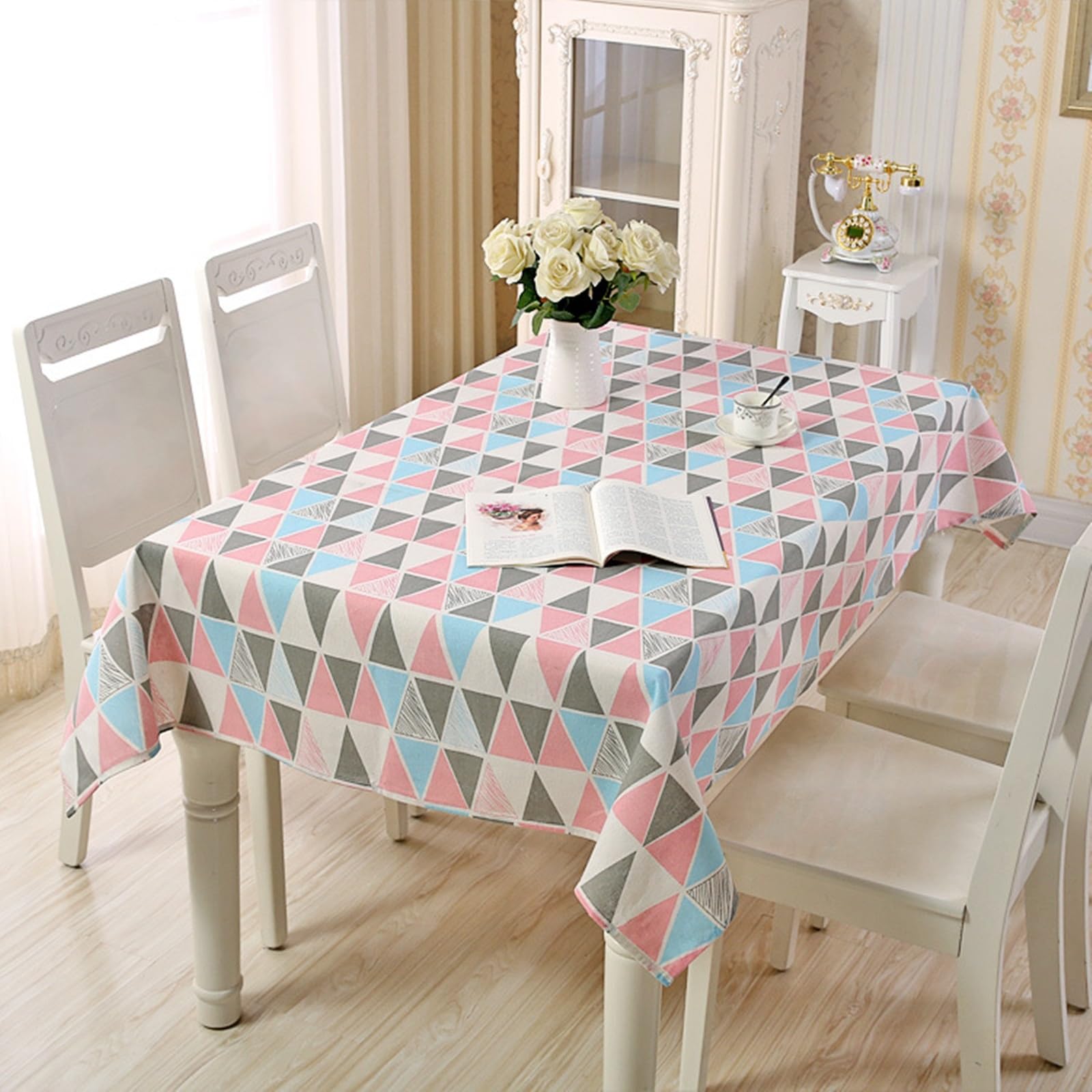 Baumwoll-Tischdecke Mit Hohlstreifen – 140x200 Cm, Pflegeleicht – Für Küche, Wohnzimmer, Café