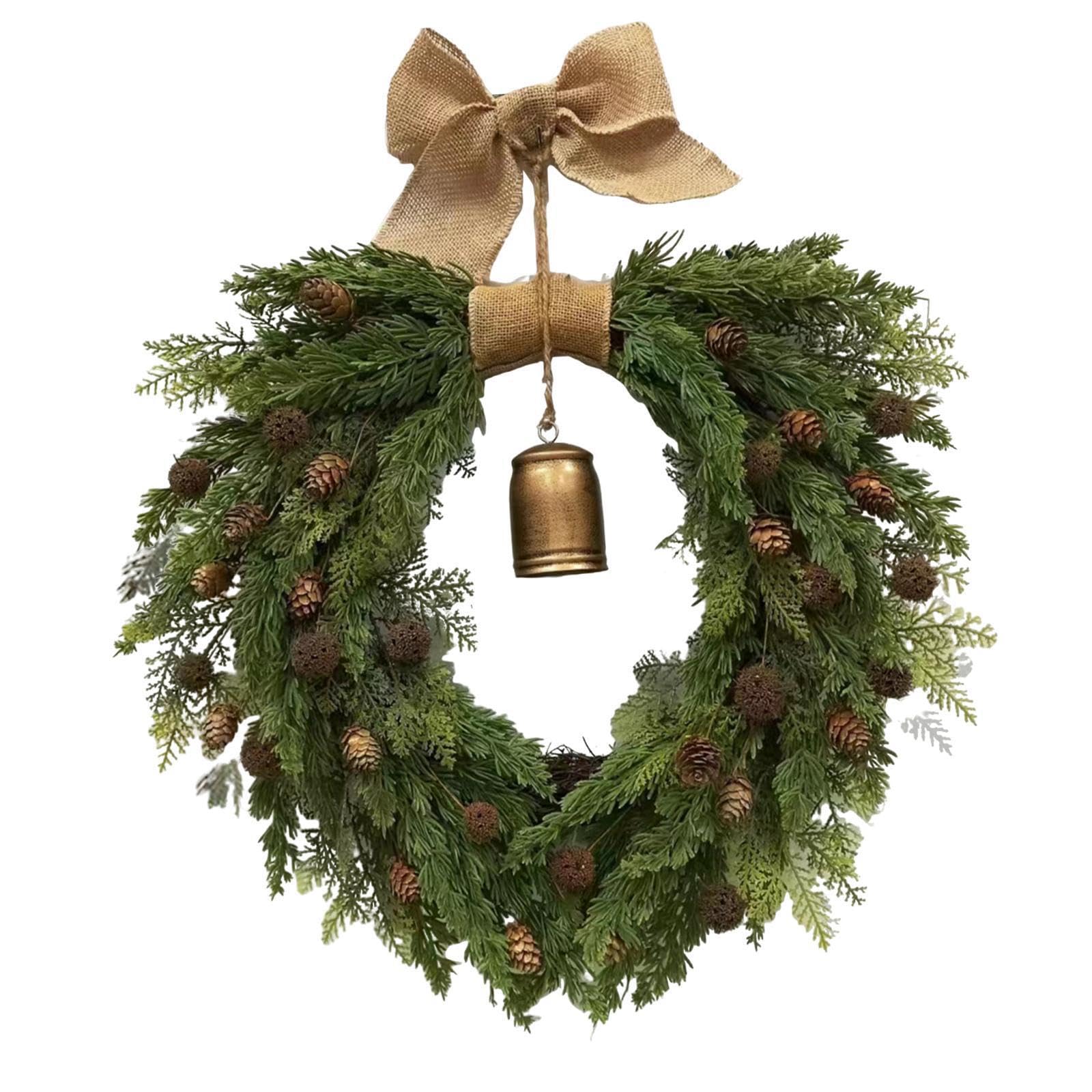 AMSLSIU Linen Bow Bell Wreath Wall Hanging Ornaments For Porch Spring Decor Adding Unique And Artistic To Home Decor