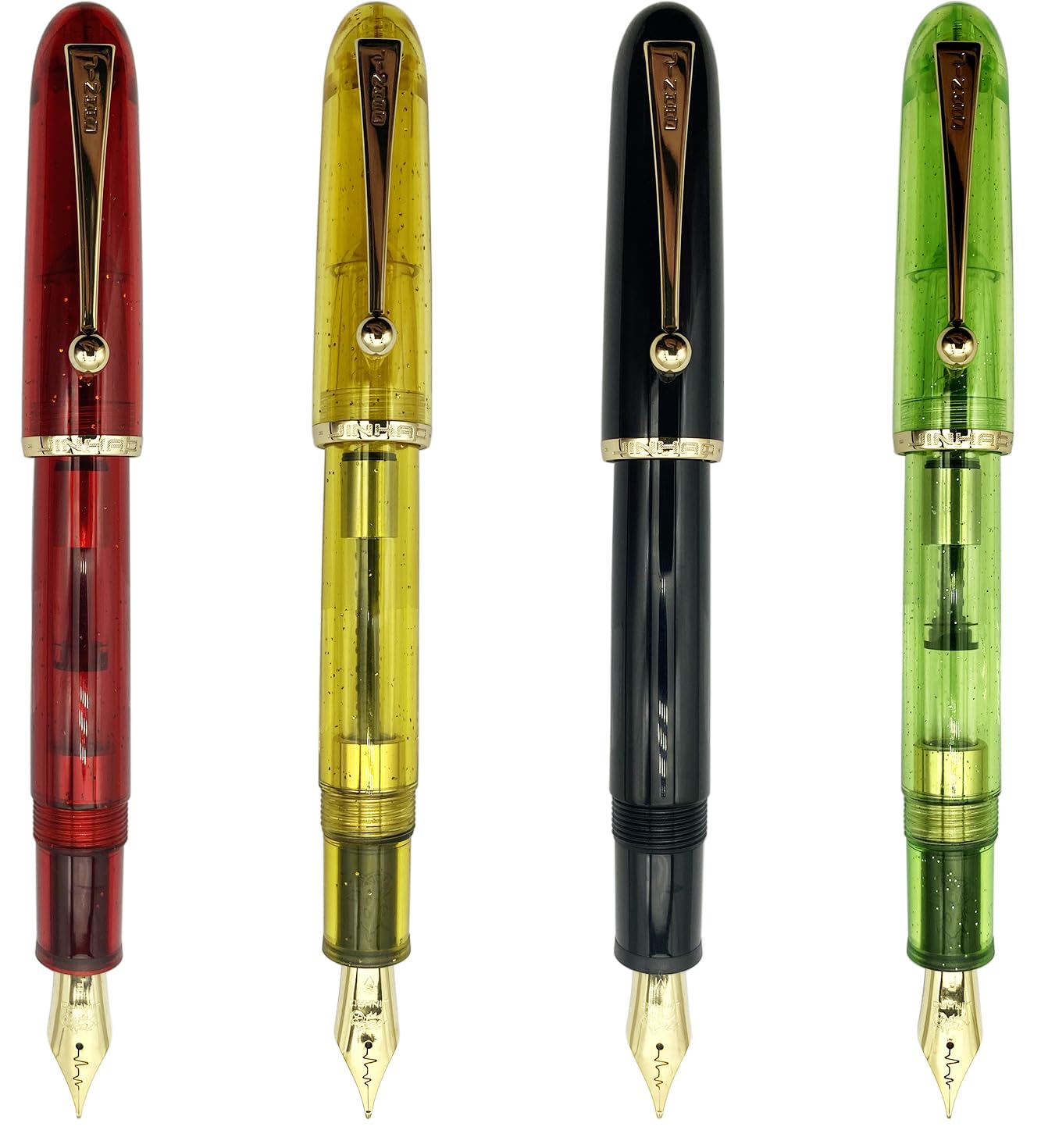 Gullor Acrylic Fountain Pen Heartbeat Tip, Transparent Red, Medium Nib (0.7mm) - Image 2