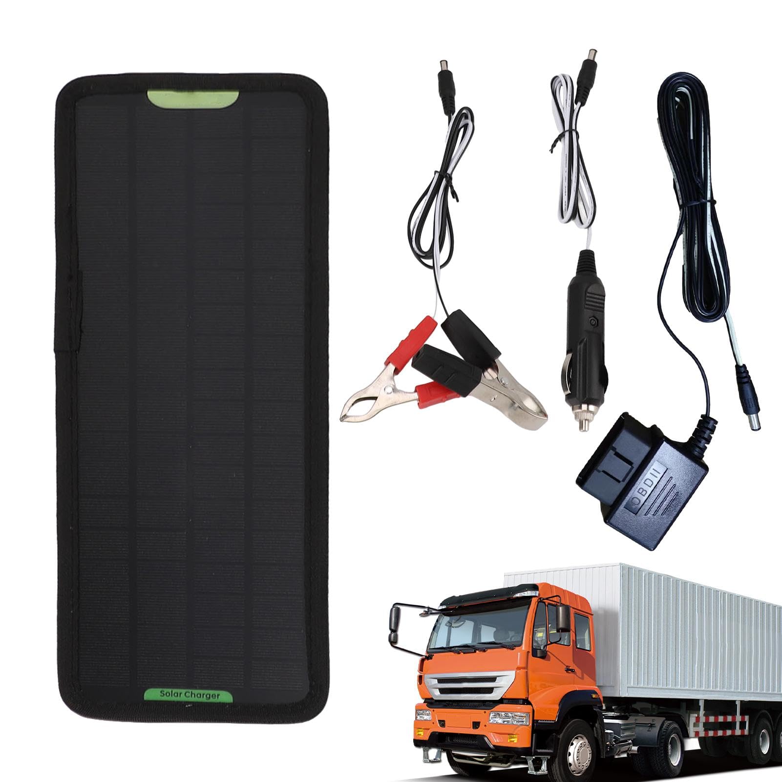 Upgraded 7.5W-Solar-Battery-Trickle-Charger-Maintainer-12V Portable Waterproof Solar Panel Trickle Charging Kit for Car, Automotive, Motorcycle, Boat, Marine, RV, Trailer, Powersports, Snowmobile, etc