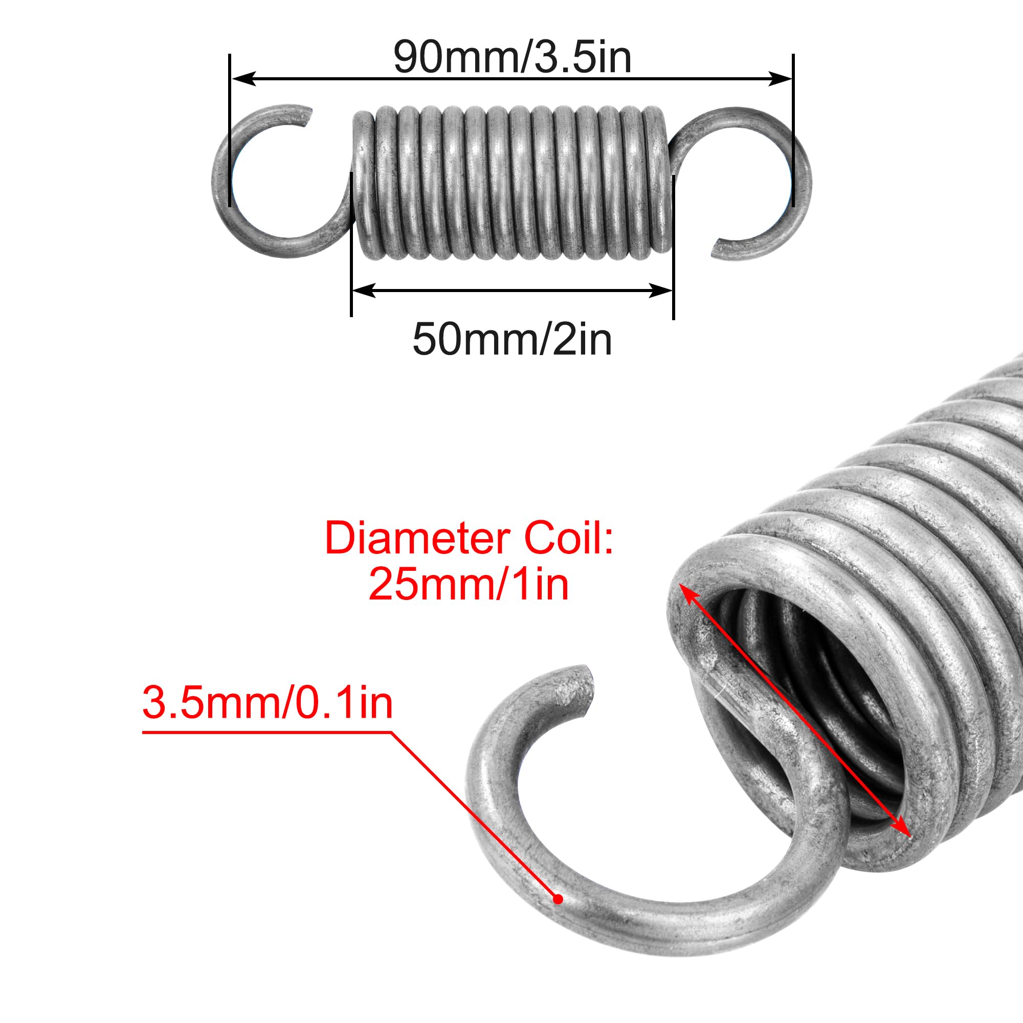 Molle A Trazione 30mm - Acciaio Inox, Doppio Gancio, 20 Pezzi