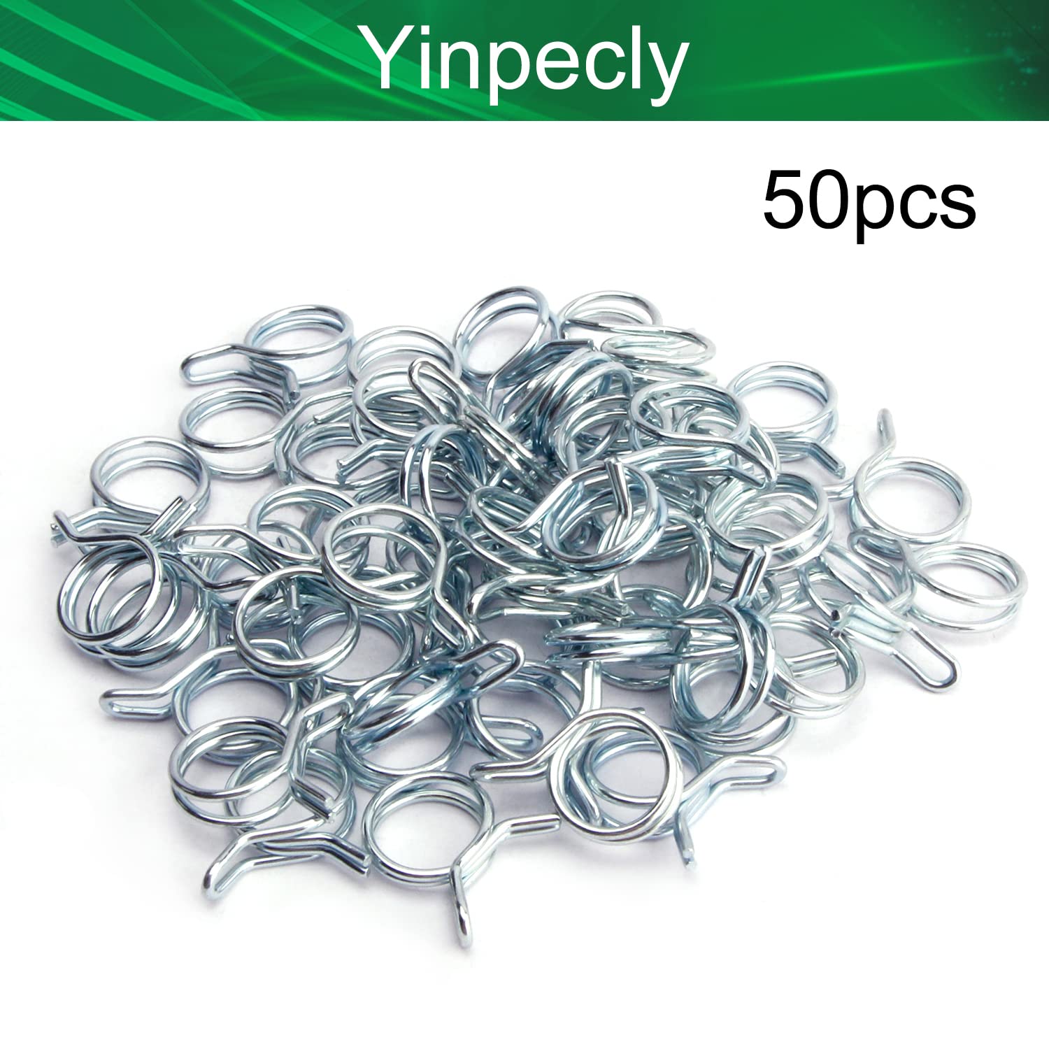 METALLIXITY Abrazadera De Manguera De Resorte (12 Mm/0.47 Pulgadas), 50 Clips De Acero De Resorte De Doble Alambre – Para 12.5 Mm A 13.5 Mm/0.49 Pulgadas A 0.5 Pulgadas) OD Para Manguera