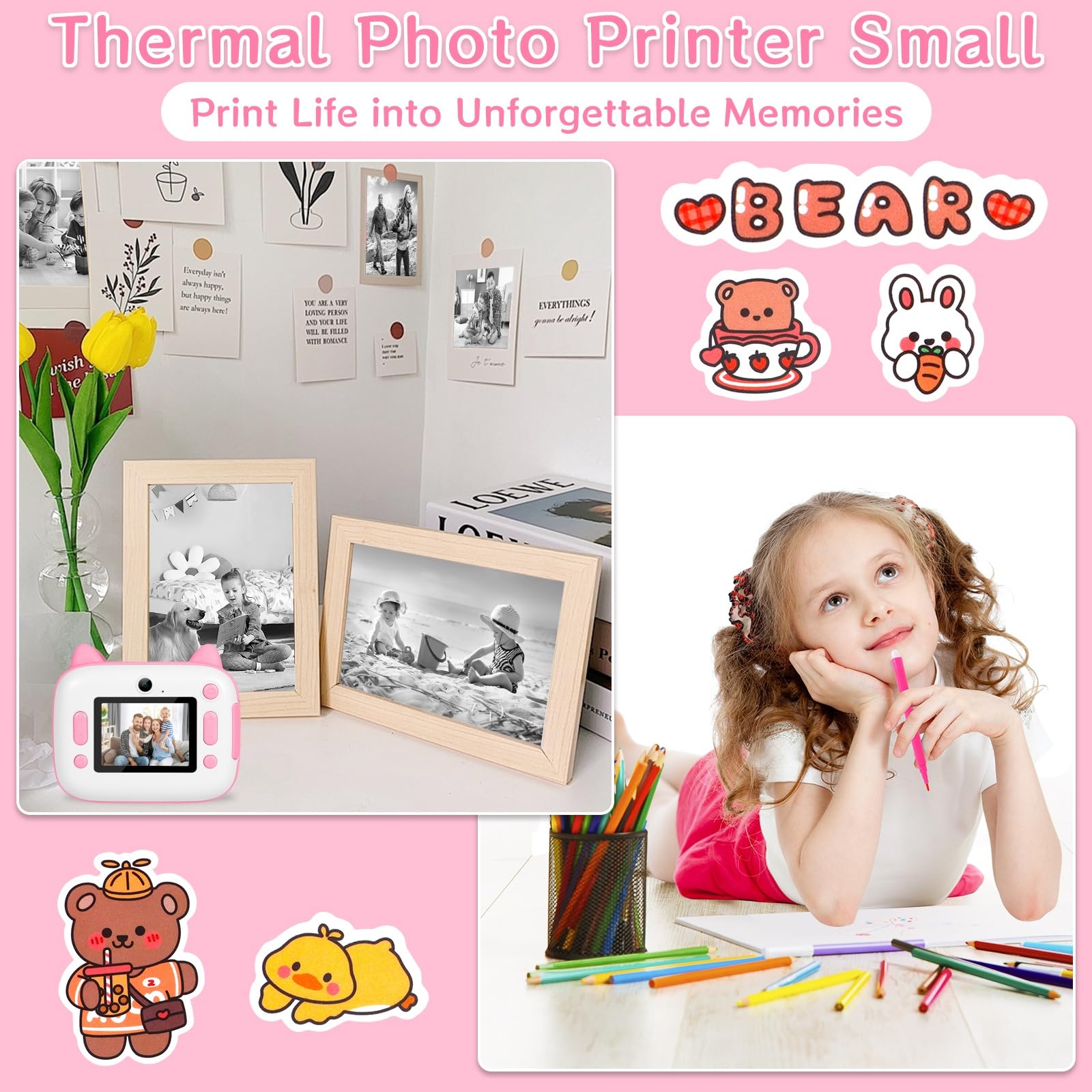 Appareil Photo Enfants Numérique 2.4 Pouces HD 1080P Pour Enfant 3-10