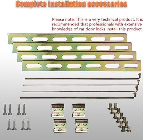 Miniatura 6 de Kit universal de cerradura de puerta eléctrica para automóvil con 4 actuadores de cerradura de puerta de automóvil de 12 V, sistema de entrada sin