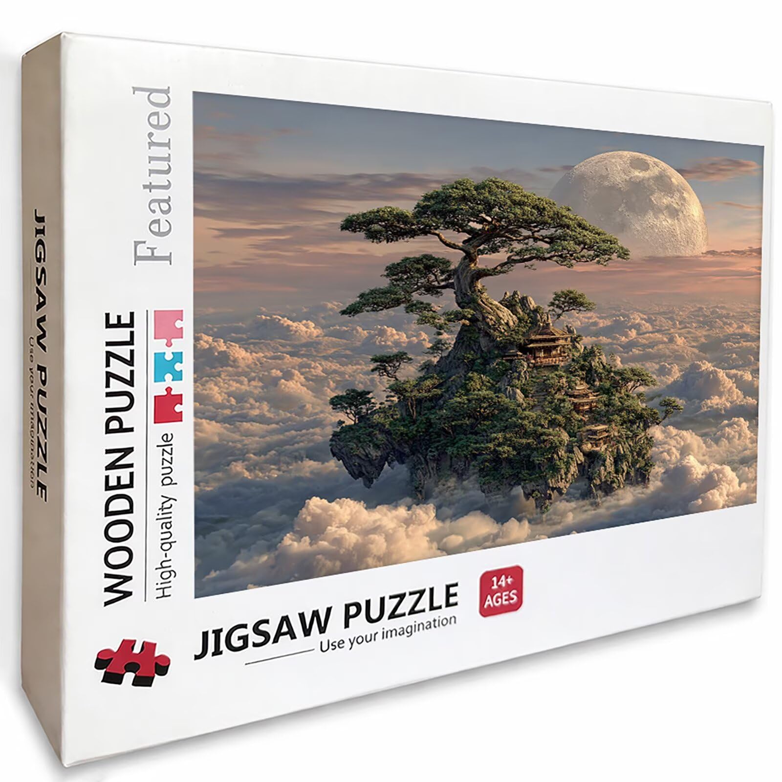 Księżyc Puzzle 2000 sztuk dla dorosłych, drewniane puzzle z pudełkiem 99 x 70 cm, zabawa DIY dla rodzinnych, pomysł na prezent dla mężczyzn i kobiet, wykwintne pudełko na prezent, letnie dekoracje do