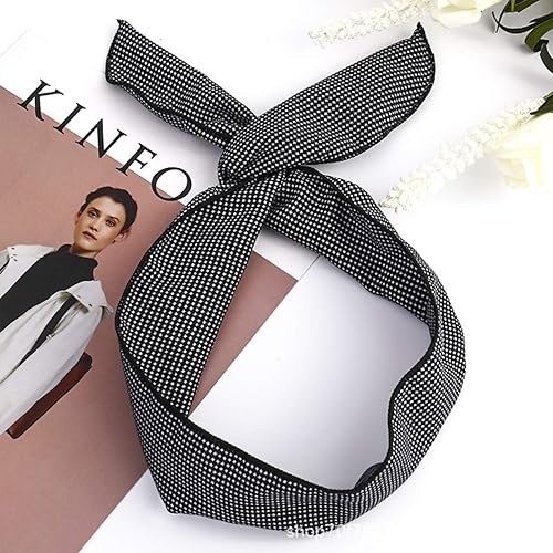 Miniatura 8 de Beaupretty Diadema con lazo para el cabello, 6 unidades, con alambre, diseño de orejas de conejo, bufanda, tocado de borde ancho, accesorios para el