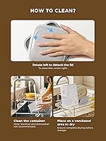 Vista 6 de Grandes contenedores de almacenamiento de alimentos herméticos con taza medidora, 4L con tapa emergente hermética para arroz, 6.06 lbs (2.75 kg)