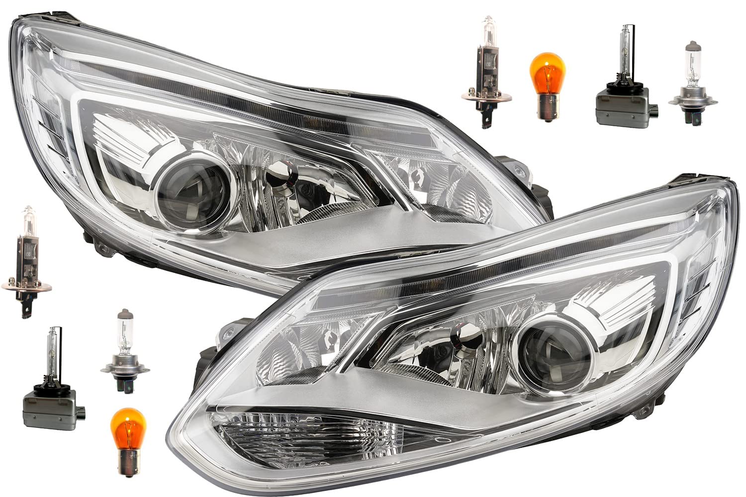 Johns Fari Xenon adatti per Ford Focus 2011-2014 con luce. Set Sinistra Destra