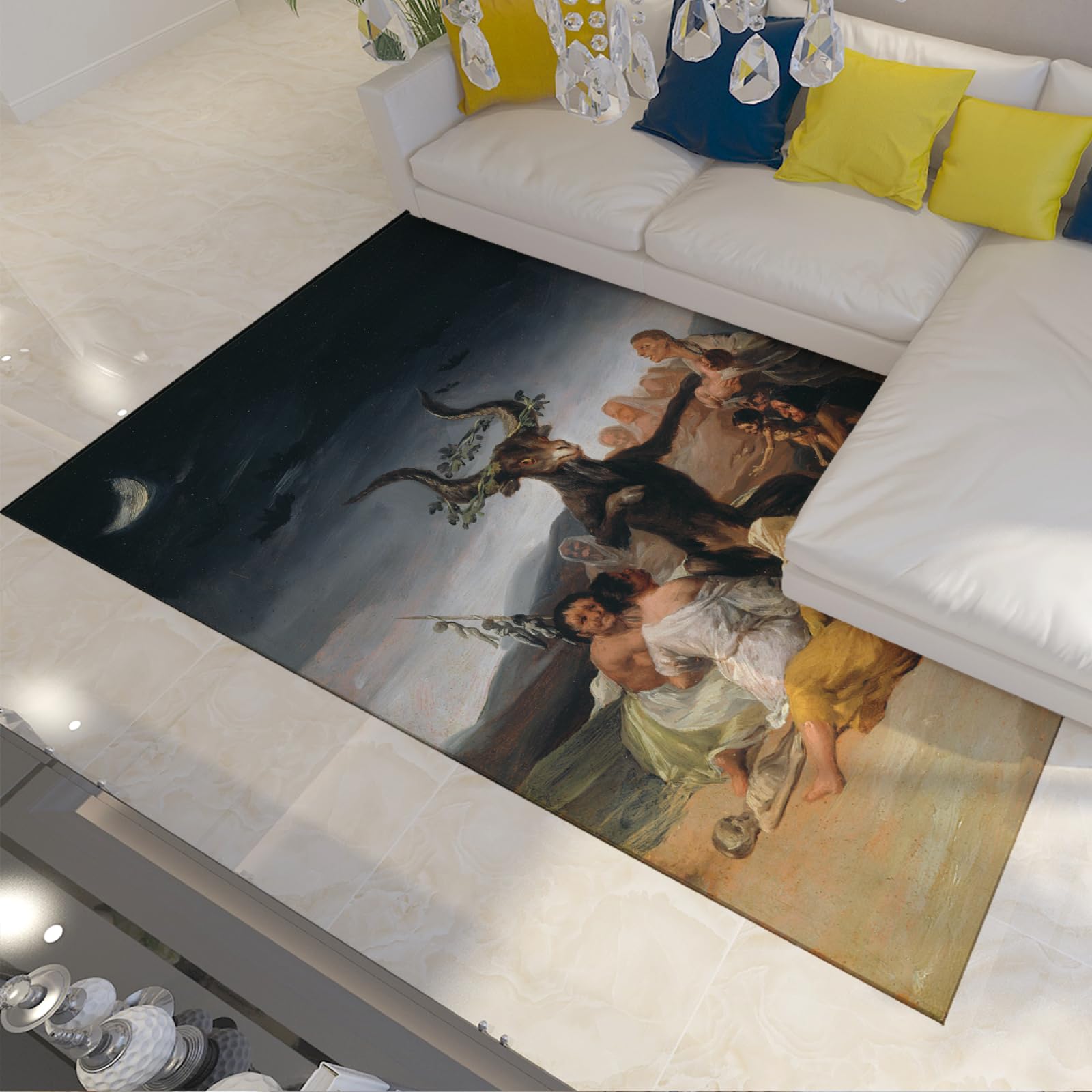 Grand tapis de sol d'intérieur style Francisco De Goya salon esthétique