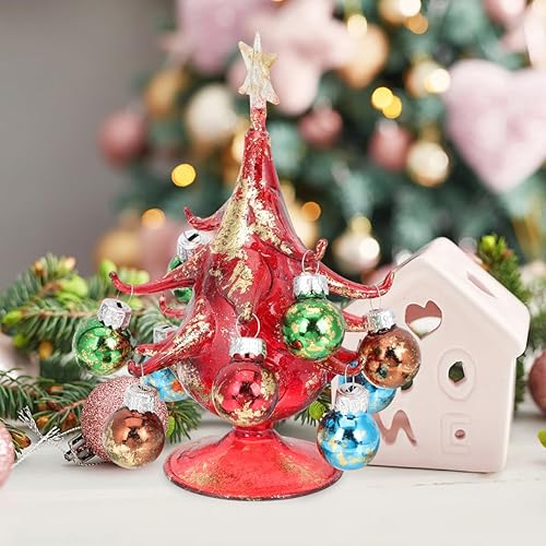 Miniatura 9 de Árbol de Navidad de cristal Miniture Decoración de Navidad Árbol artificial Mesa Centro de mesa Árboles de vidrio para mesa Mini Campana de sisal