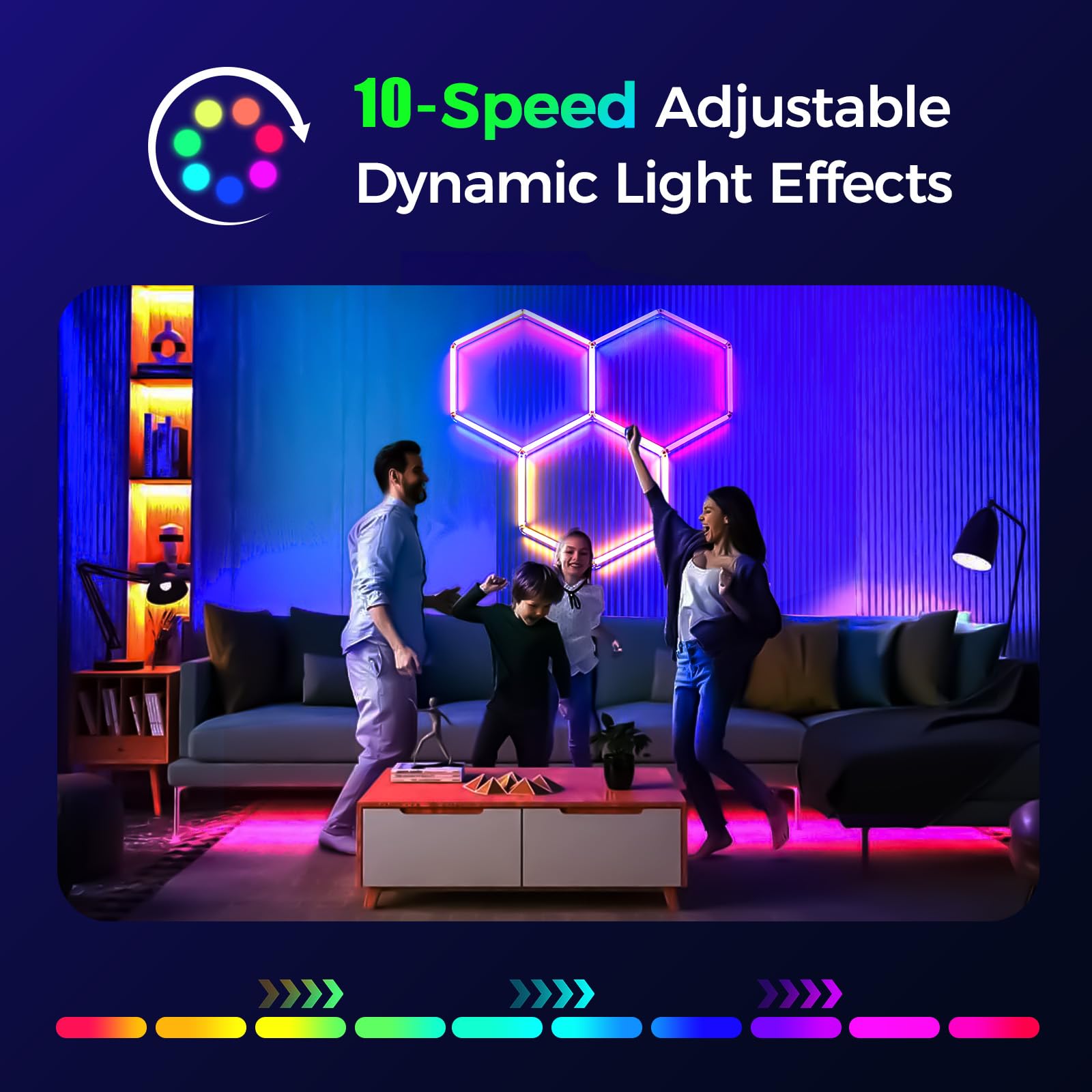 TAUDUEDE RGB Plafoniera LED esagonale 3 Hex Illuminazione per garage | luci da soffitto esagonali super luminose dimmerabili e collegabili con telecomando Bar, Feste, Palestra, Sala E-sport
