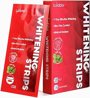 Teeth Whitening Strips for Tooth White: Professional Dentist Formulated Teeth Whitener Enamel-Safe Non-Slip 28 Strips 14 Treatments (28 Count (Pack of 1), Mint)