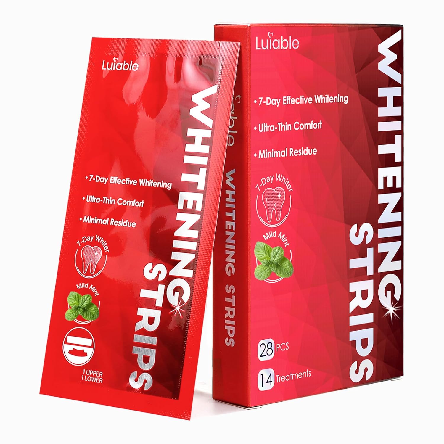 Teeth Whitening Strips for Tooth White Professional Dentist Formulated Teeth Whitener Enamel-Safe Non-Slip 28 Strips 14 Treatments 28