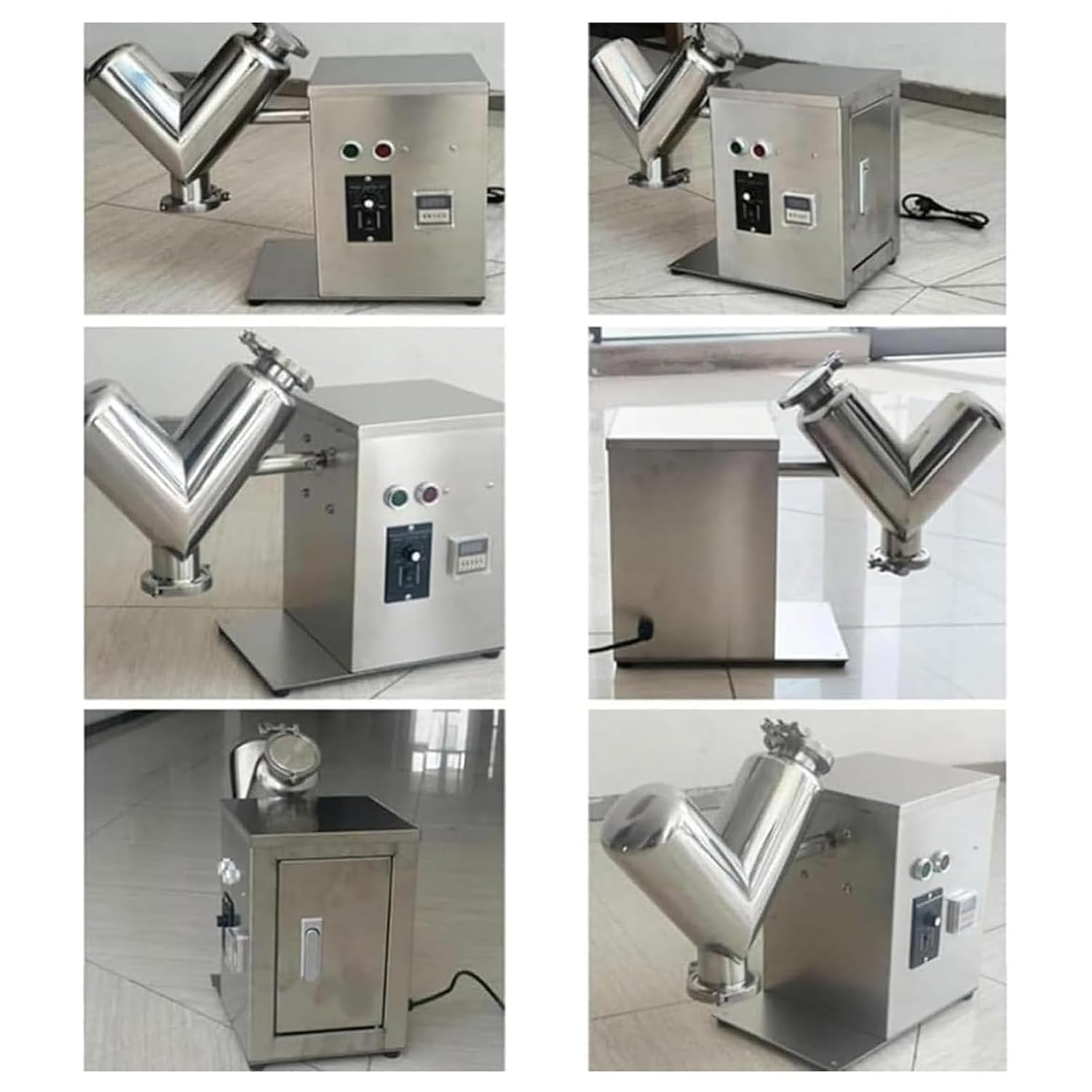 V Type Dry Powder Mixer, 304 Stainless Steel Particle Granule Blender, Feed Mixer, 2L Lab Dry Powder Mixer Mixing Machine, Material V-Shaped Blender