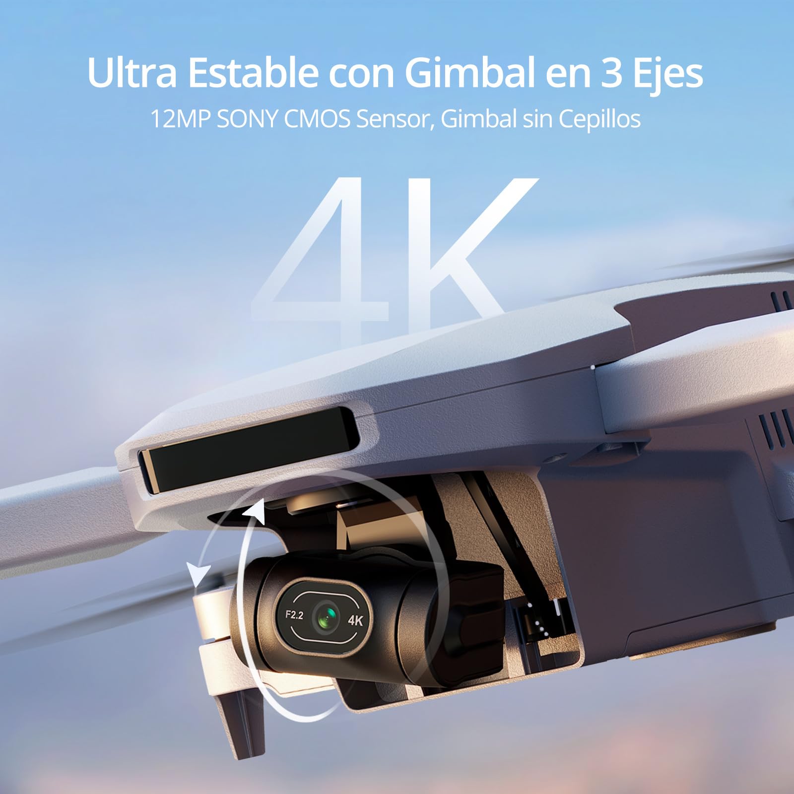 Potensic ATOM GPS Dron con Cámara 4K Adultos, Menos de 249g, 6km Transmisión, Estabilización en 3 ejes, 3 baterías para un tiempo máx. de vuelo de 96 min, regreso automático, QuickShots, C0