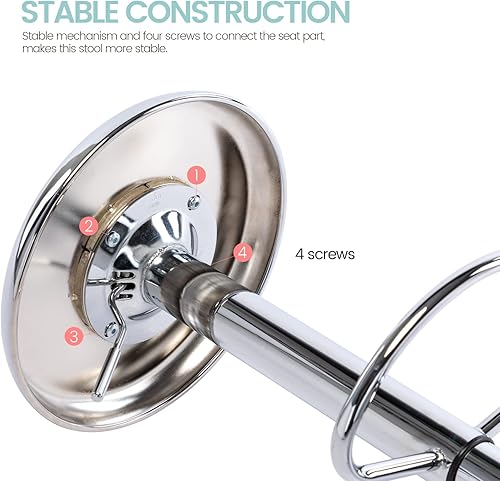 Miniatura 45 de Brage Living Taburete de bar ajustable, taburete de bar giratorio redondo de metal con elevador de aire, silla de bar de altura de mostrador sin