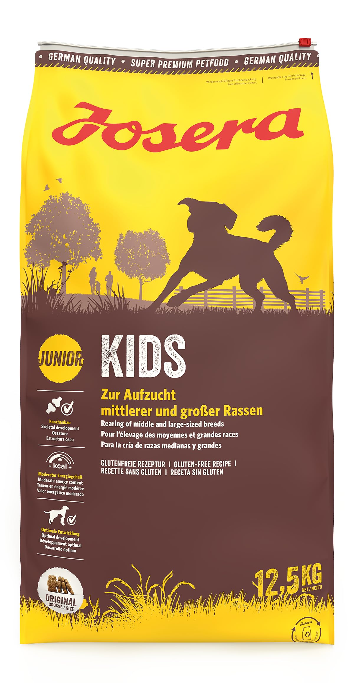 JOSERA Kids (1 x 12,5 kg) | Junior | Croquettes Premium pour Jeunes Chiens en Croissance | Poulet & Riz | pour Chiots de Grandes Races dès 6 semaines | sans blé | Nourriture pour Chien | Pack 1