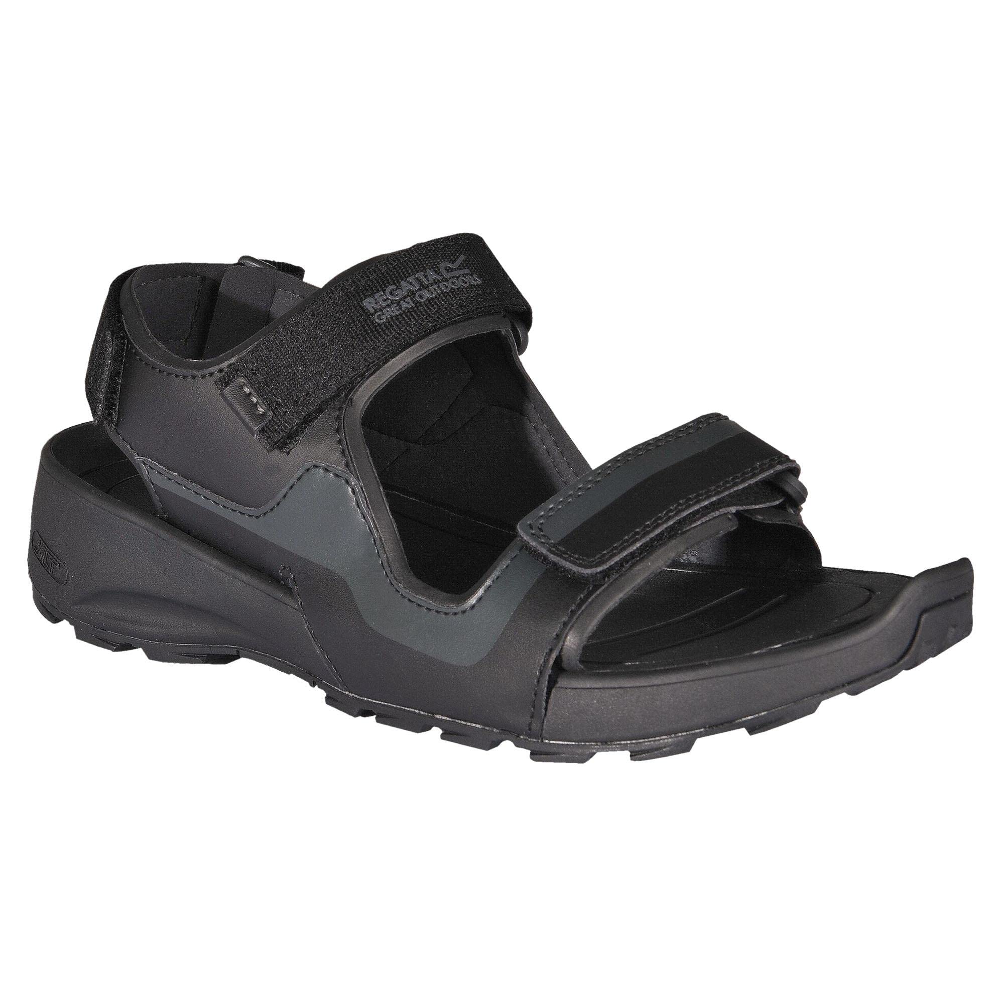 Regatta Men's Samaris Adjustable Walking Sandals - Black/Lime - 10 (45)