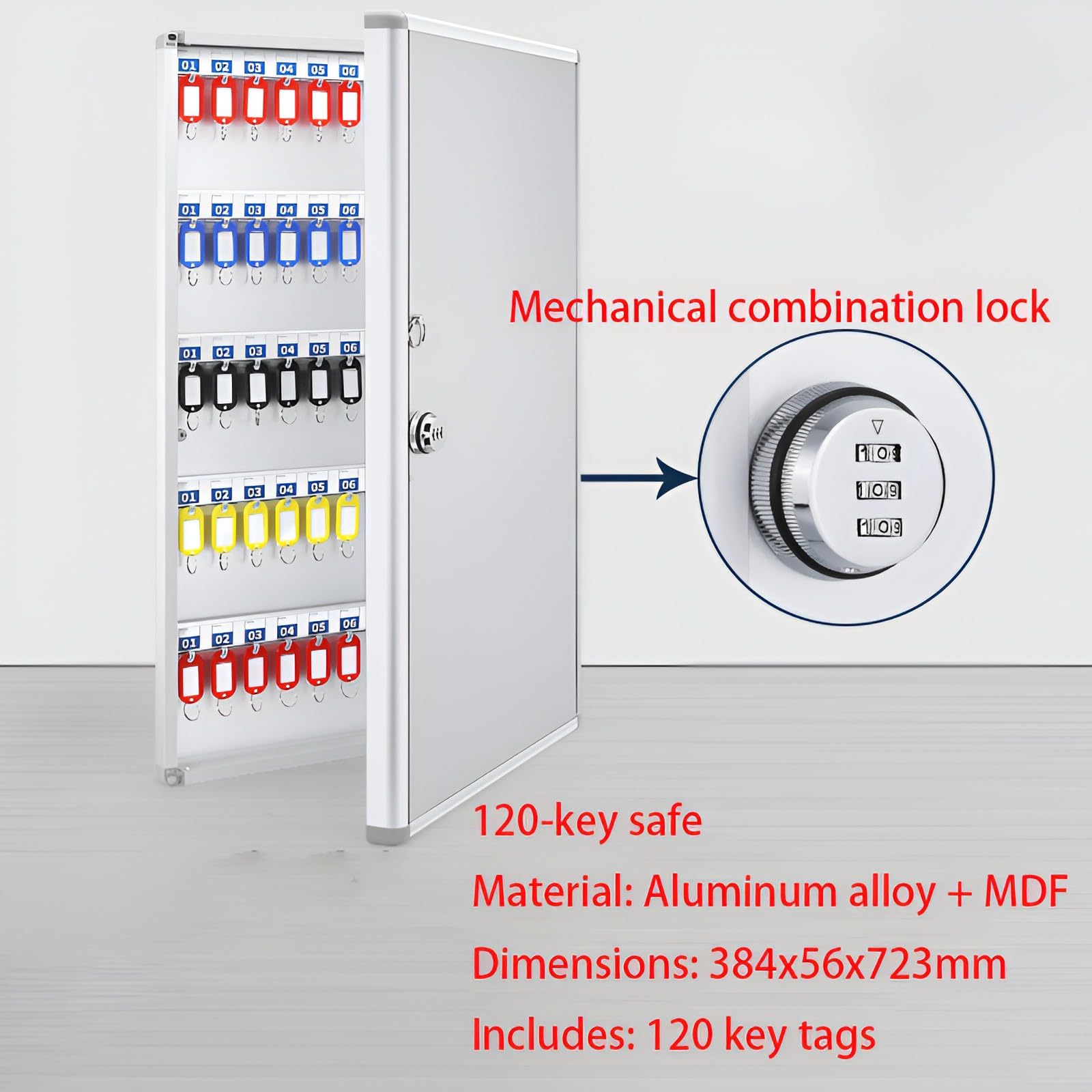 Gabinete digital para les con 120 ganchos montado en la pared lero colorido para el hogar y la oficina solución de almacenamiento nized
