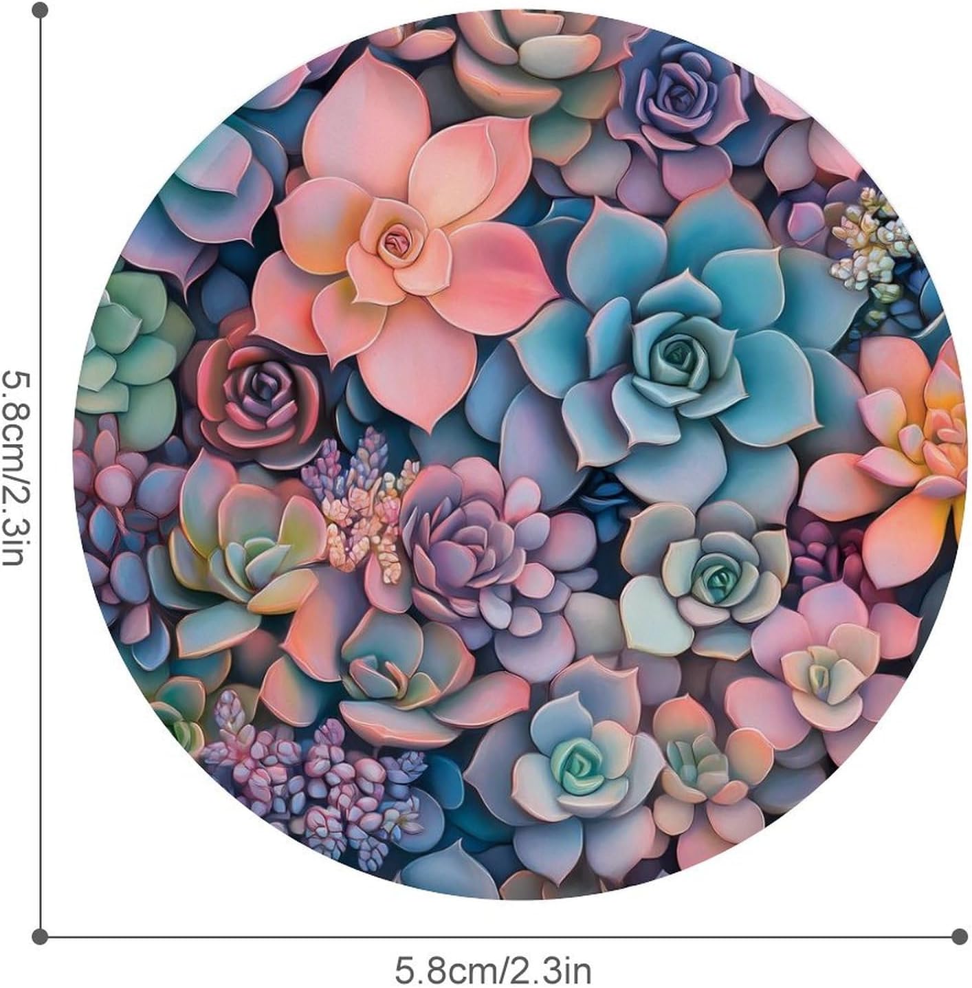 Colorful Succulents Brooch Pins Fashion Tin Plate Badge Pin Gifts Round