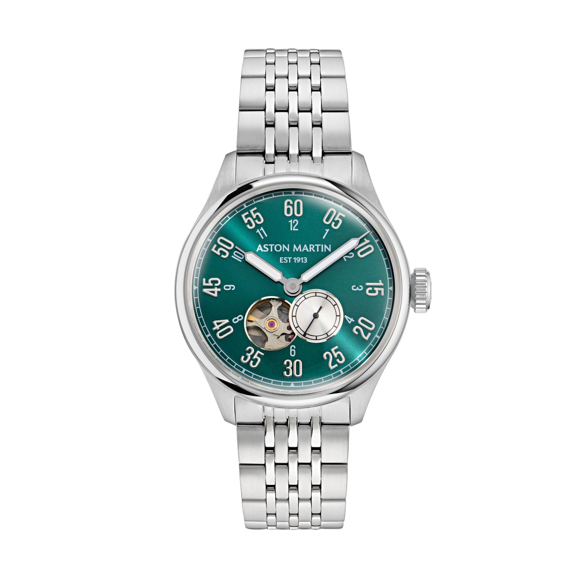 Aston Martin Silver Mens Analogue Watch Aml Timeless Ts1 MTTS1F504