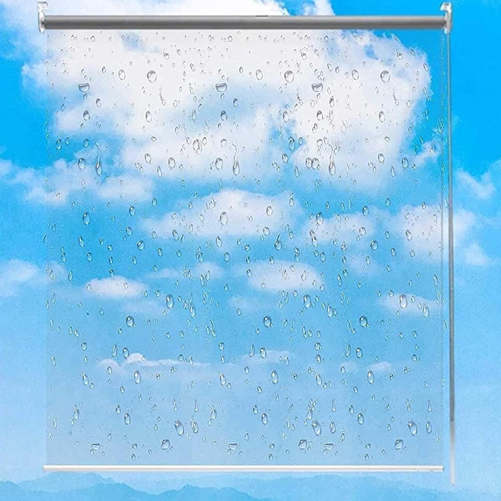 Estor enrollable impermeable de PVC enrollable con cadena lateral y protección contra el polvo para jardines, balcones y baños, tamaño 180 x 80 cm