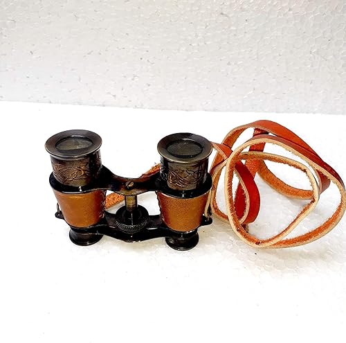 Miniatura 6 de Binocular de latón de estilo antiguo primitivo de 4 pulgadas con cubierta de seguridad de cuero que lo hace más atractivo y único, telescopio de