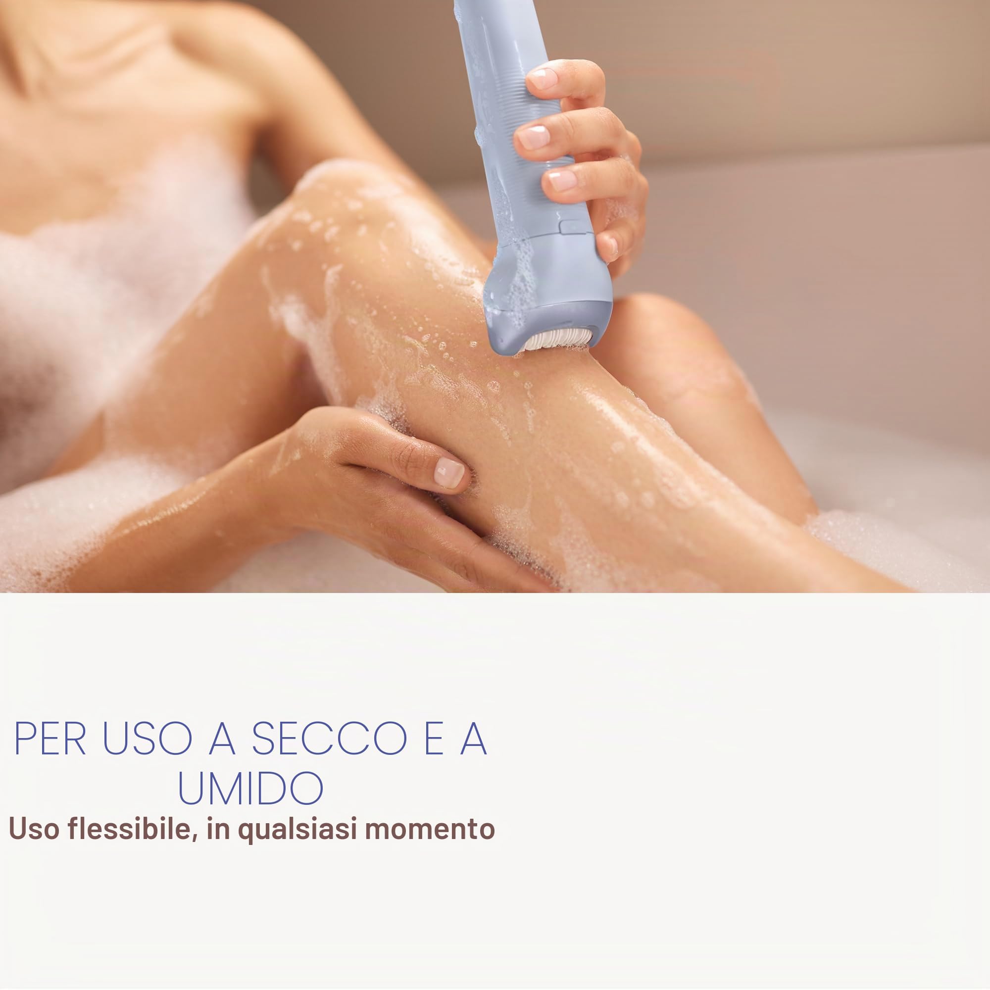 Philips Epilatore Epilatore Elettrico Senza Fili Serie 8000 - Epilatore Elettrico Wet and Dry Cordless per Gambe e Corpo, con ProGuide, 3 Accessori, 60 min Runtime, Modello BRE708/00