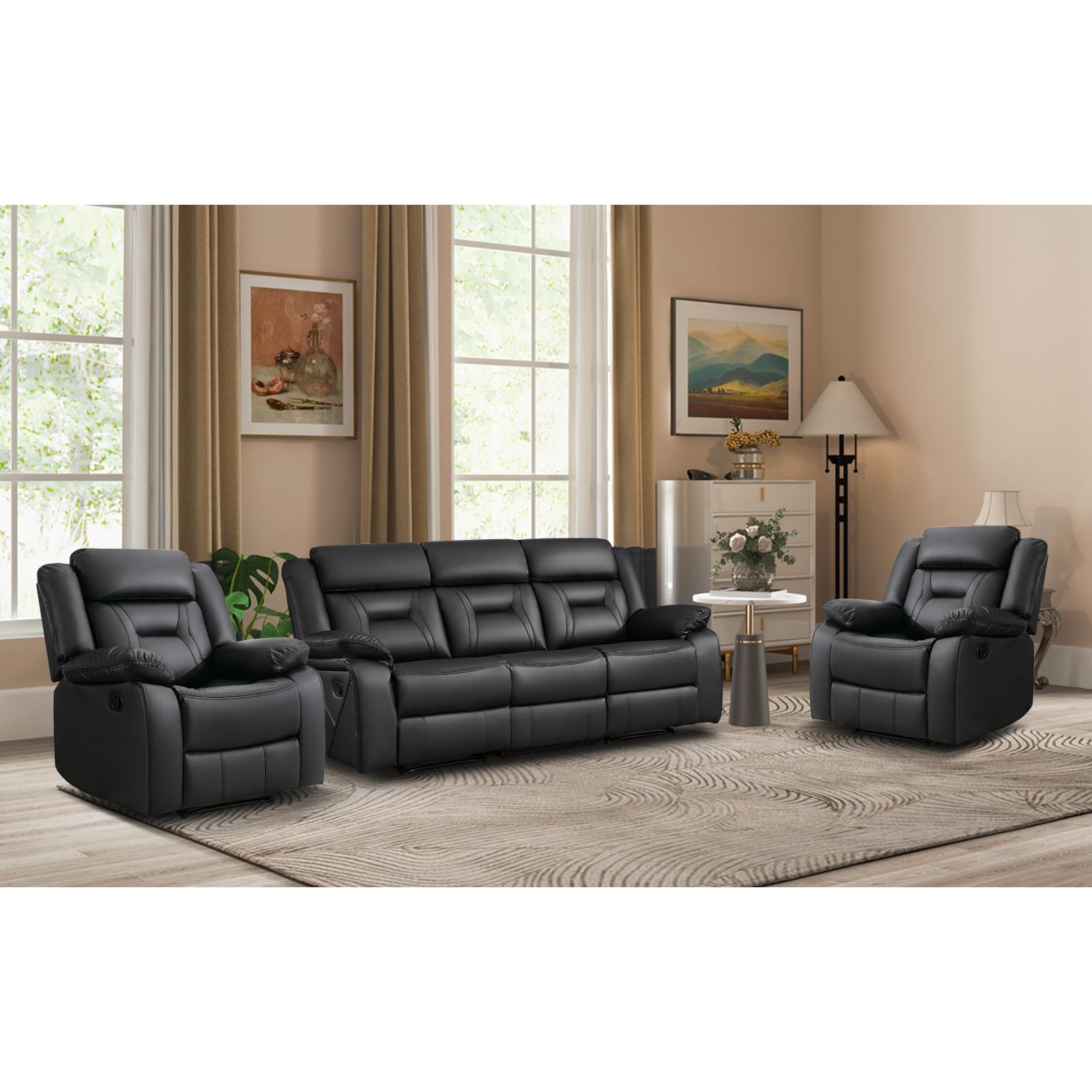 Black / 39"+85"+39"(1+3+1)