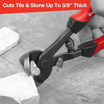 Goldblatt 2 Pieces Glass Tile Nippers Set, Ceramic & Mosaic Cutter Tools | Heavy Duty Carbon Steel, Tile Cutter, Soft Grip Handles, Porcelain Nippers, Wheeled Glass Cutter, Precision Trimming