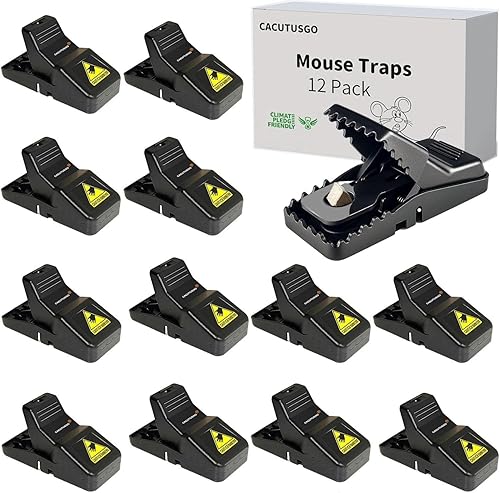 Reusable Mouse Traps  Powerful Snap Traps with Precise Trigger for Quick, Clean Mouse Catching  Indoor & Outdoor Rodent Control for Home, Garage,