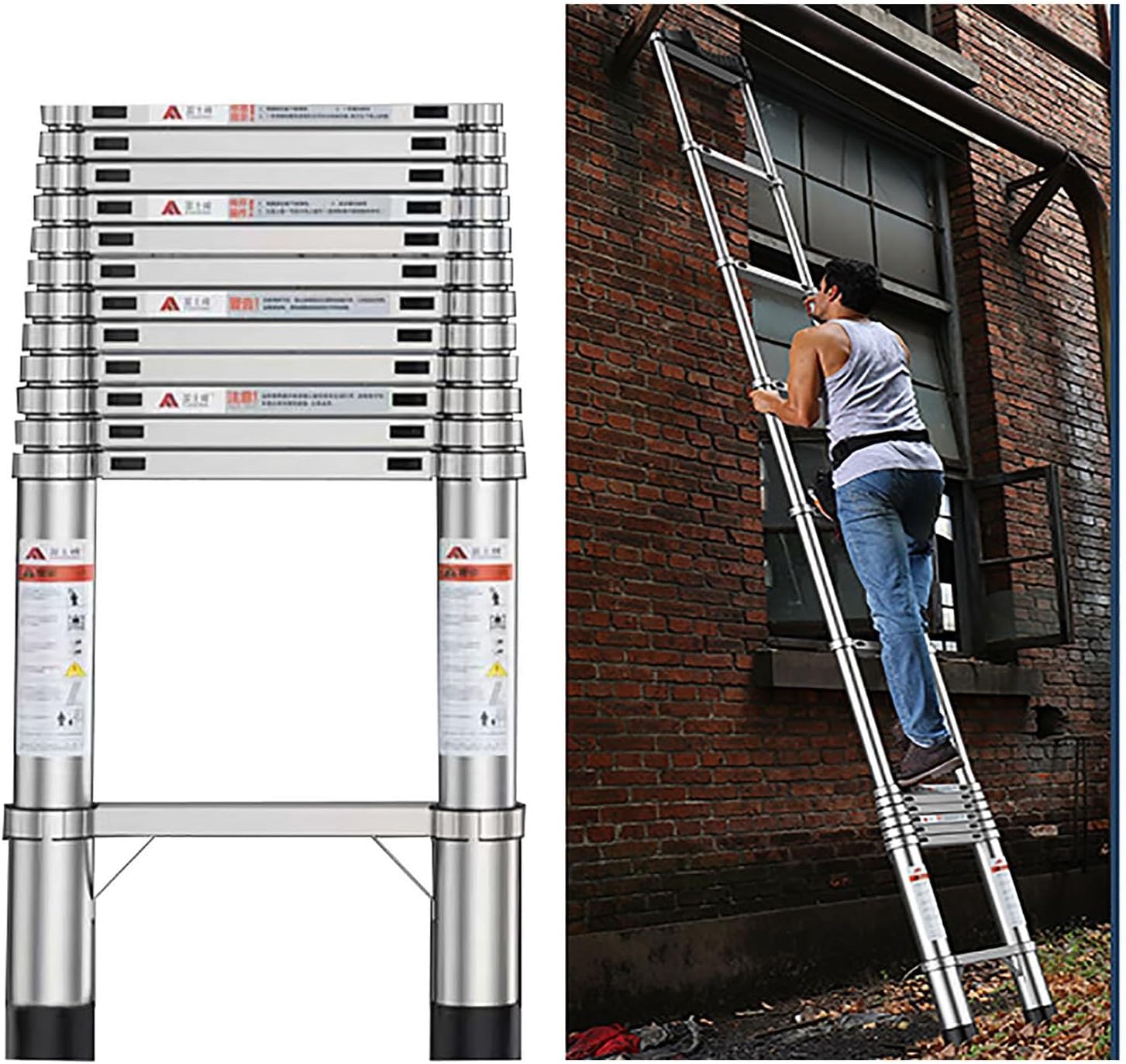 Telescoping Ladder, Aluminum Extension Ladder Step Ladders Loft Ladder, 330 Pound Capacity, RV Ladders for Travel Collapsible Ladders for Home (Size : 180cm/70.9in)