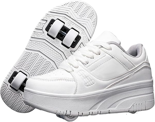 Surwin Mode Simple Roller Adolescents/Enfant, Chaussures Enfant avec roulettes, Chaussures à roulettes Retractable Détachable, Chaussure Roller Fille/Garçon, Basket Roller 29-40 EU - 5