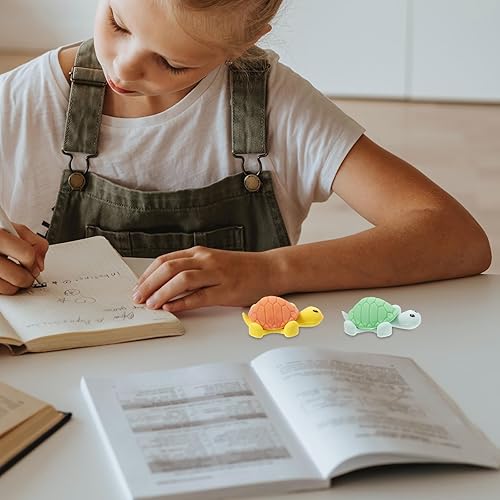 Miniatura 8 de NUOBESTY Gomas de borrar de dibujos animados con forma de tortuga 3D Mini borradores de animales para niños, recompensas de aula, regalos de fiesta,