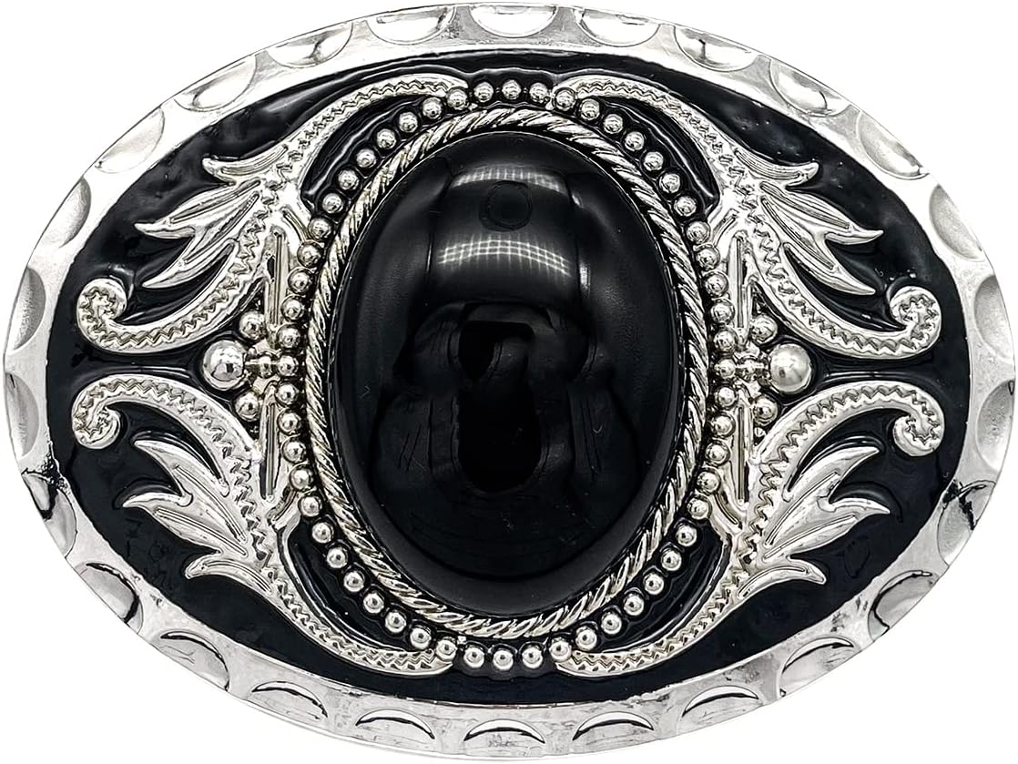 YOQUCOL Vintage American Western Cowboy Turquoise,Stone Belt Buckle for Men