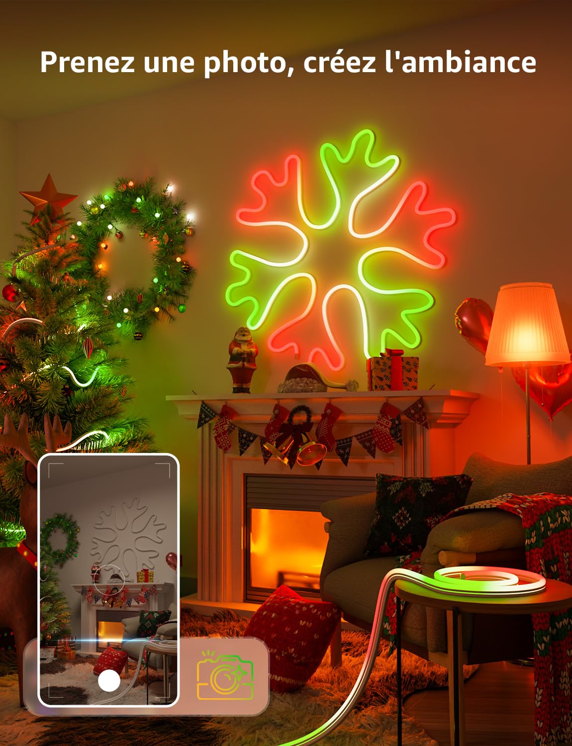 Lepro N1 IA Ruban LED Neon 6M, RGB+IC Bande LED Étanche Contrôle Segmenté