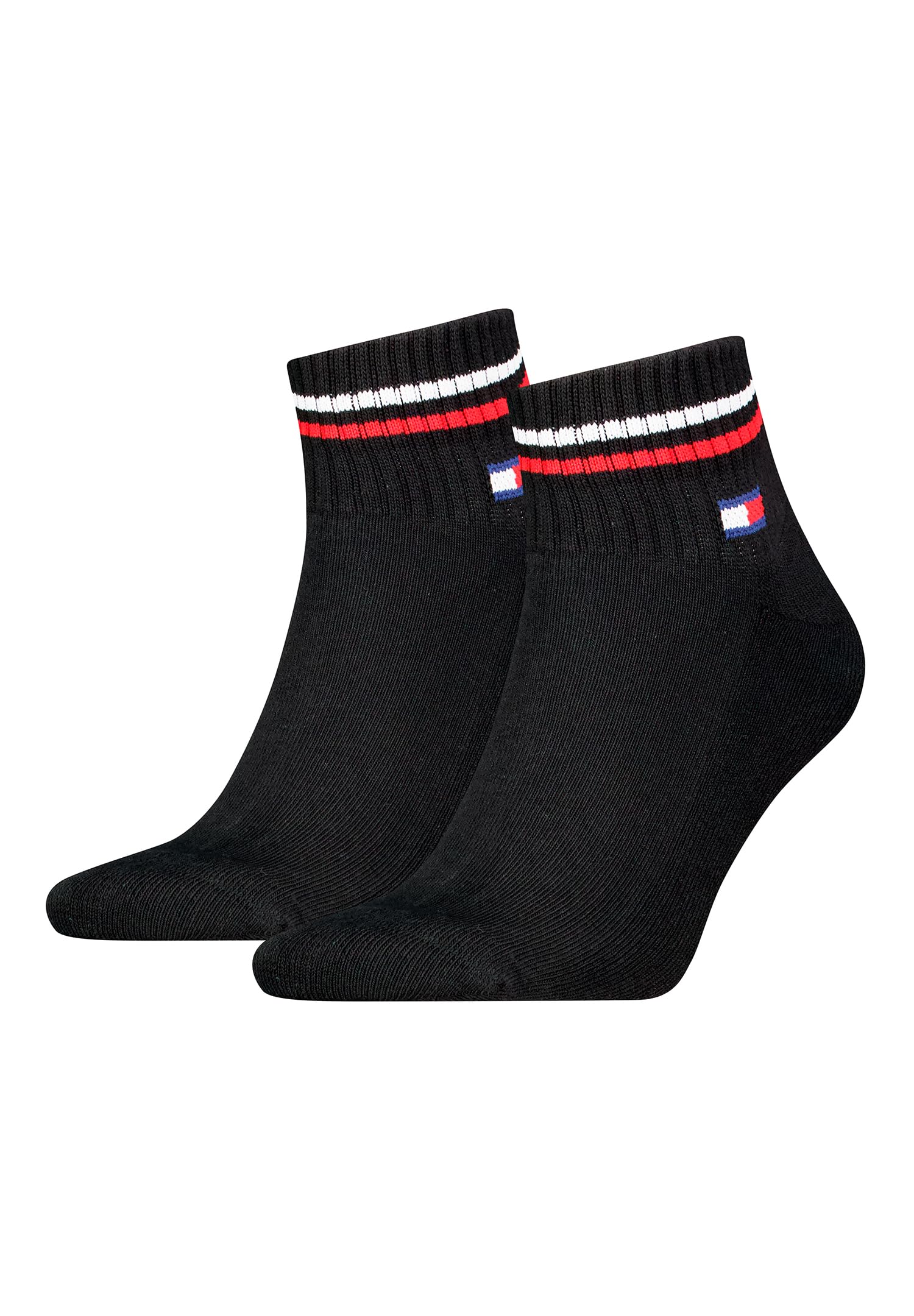 Tommy Hilfiger Unisex Quarter Socks, Black, 9-11 UK
