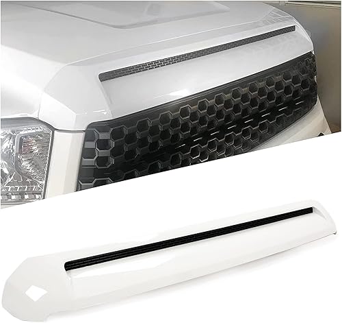Miniatura 10 de HECASA Cuchara de capó compatible con Toyota Tundra 2014-2021 de repuesto para 761800C030 TO1231102 REPT133702 Rejilla delantera negra superior
