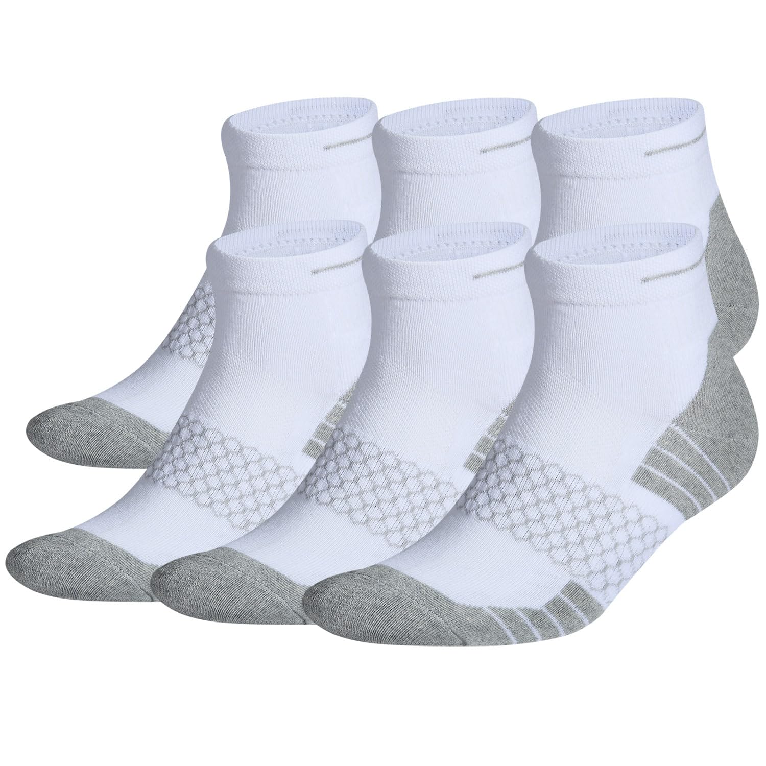 Boguish All-Purpose Performance Ankle Athletic Running Cushion Low Cut Compression Socks for Men 6 Pairs