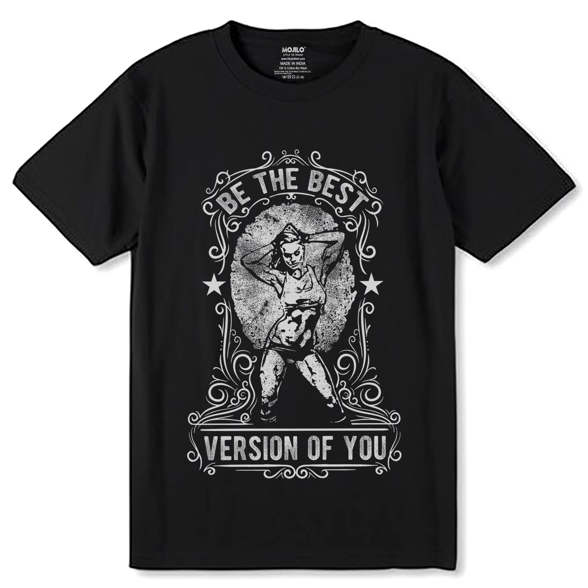 Unisex Round Neck Black 100% Cotton T-Shirt | Motivational Wear | DTF Printed Stylish Graphic Tee | Comfortable Casual T-Shirt for Men & Women | Life Quotes-image-16