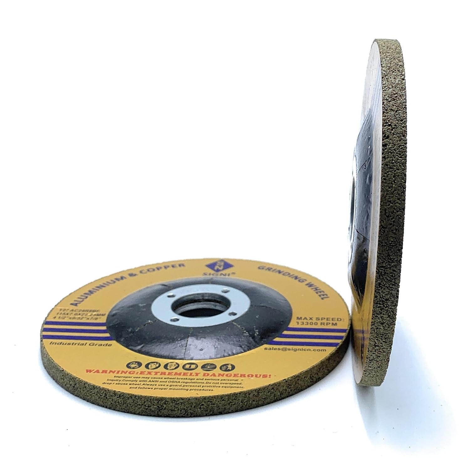 SIGNI Aluminum Grinding and Polishing Set, 4-1/2" Diameter, 7/8" Arbor, Silicon Carbide & Nylon Wheels, Compatible with Angle Grinder