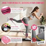 WOQQW Resistance Bands Set - Exercise Bands with Ankle Straps for Leg & Glute Workout, Fabric Booty Bands for Women Men, Home Gym Fitness Equipment for Hip, Pilates, Yoga, Stretch