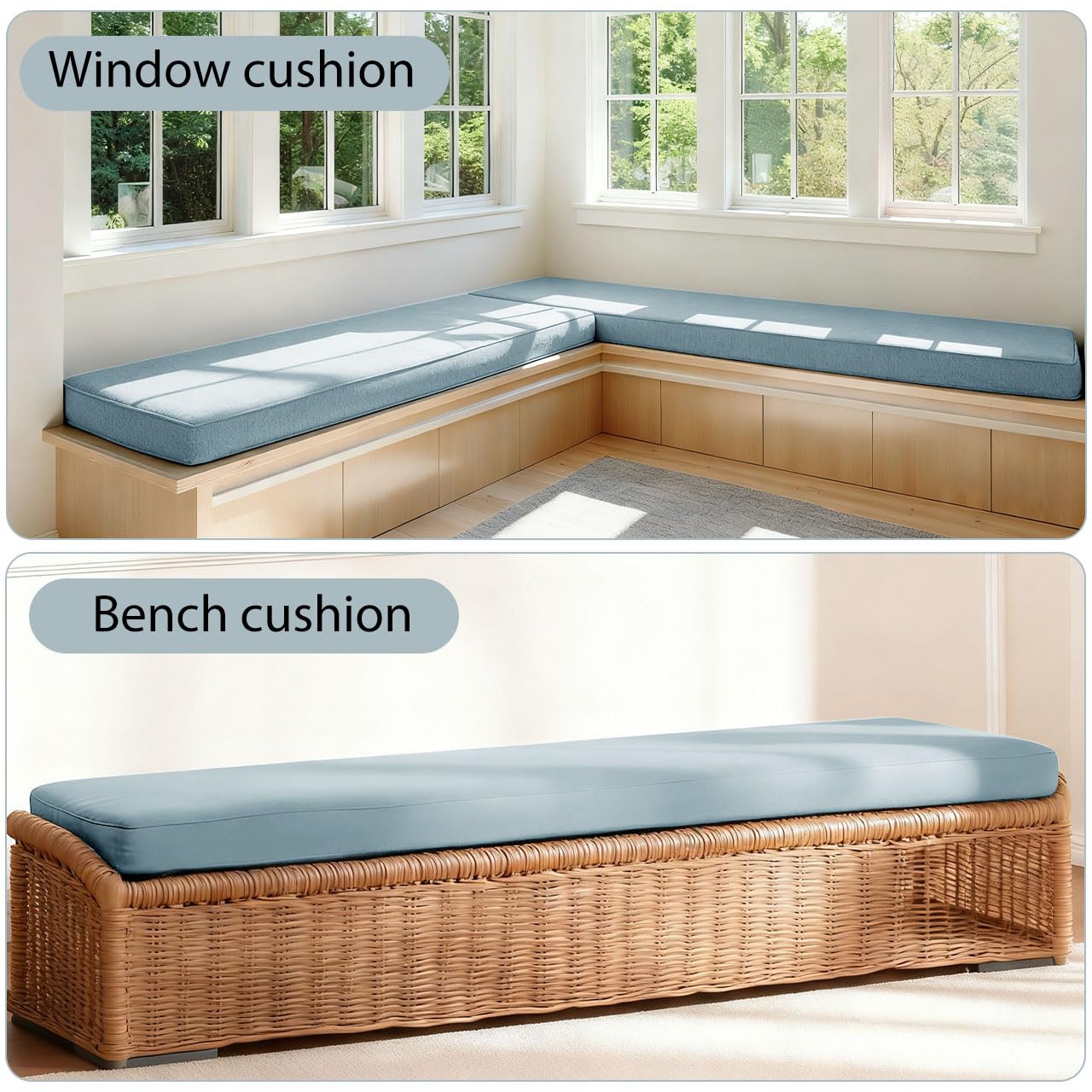 Bankauflage mit abnehmbarem Bezug, fensterbank Kissen 5cm Dicke