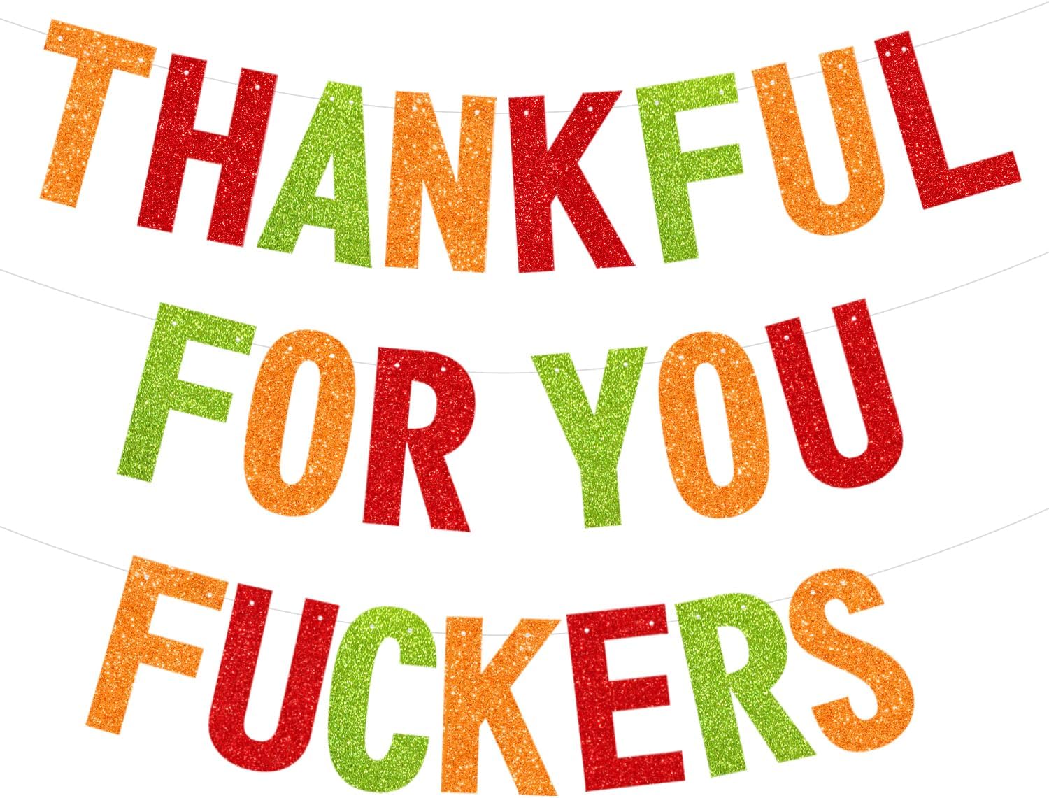 Thankful for You Banner, Glittery Thanksgiving Banner for Mantel Font Porch,Thanksgiving Banner Decorations, Fall Thanksgiving Party Decorations, TFYF Indoor Thanksgiving Decorations (Pre-Assembled)