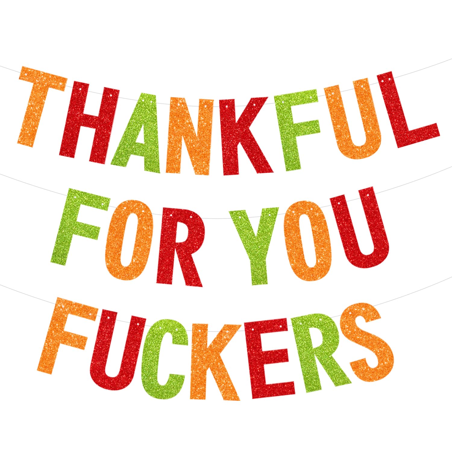 Thankful for You Banner, Glittery Thanksgiving Banner for Mantel Font Porch,Thanksgiving Banner Decorations, Fall Thanksgiving Party Decorations, TFYF Indoor Thanksgiving Decorations (Pre-Assembled)