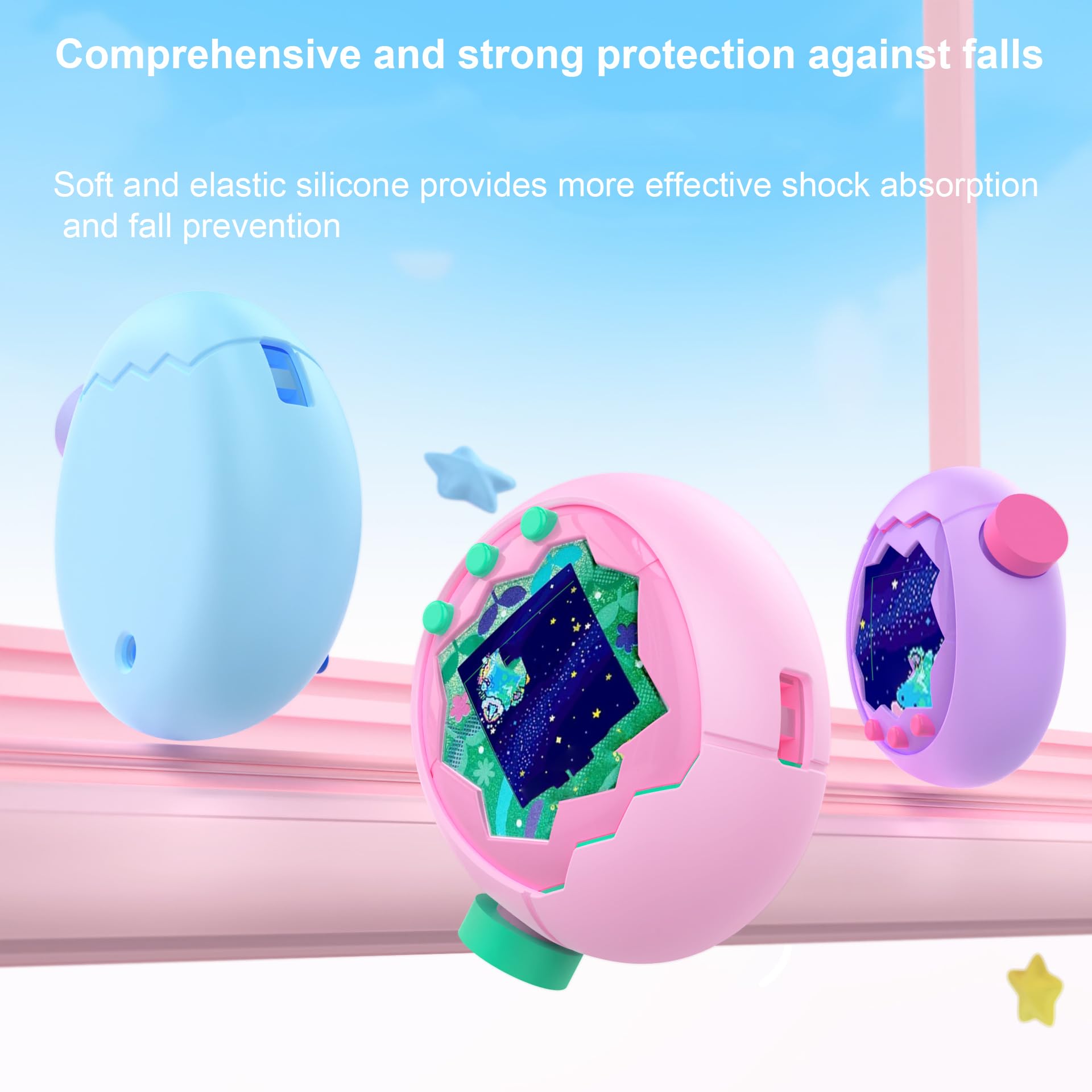 Etui ochronne z płynnego silikonu na konsolę do gier Tamagotchi Paradise z nasadką na guziki, urocze, odporne na wstrząsy etui do wirtualnej maszyny dla zwierząt domowych, akcesoria chroniące przed